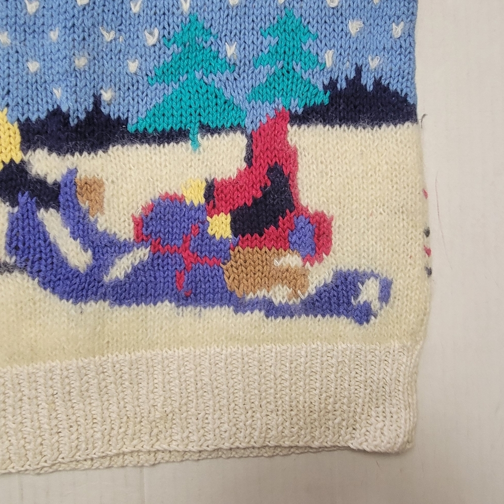 Rare VINTAGE 80s 90s Wool Blend Knit Ski Vest - Picture 6 of 11